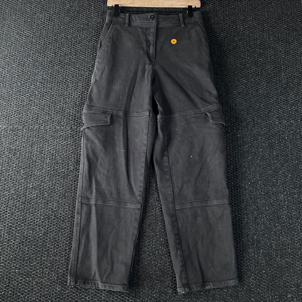 WILFRED FREE Black Cargo Utility Pants Women's Size 2 Wide Leg High Rise - Picture 1 of 9
